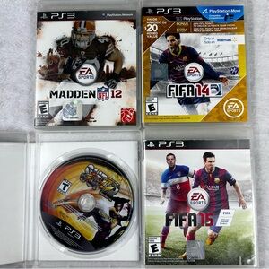 PlayStation 3 Game Lot Super Street Fighter IV FIFA 14 & 15 Madden NFL 12 Tested